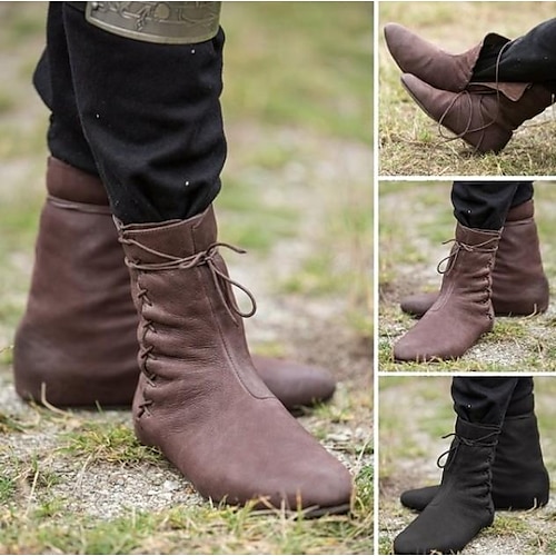 

Pirate Viking Vintage Medieval Renaissance Shoes Flat Jazz Boots Men's Women's Costume Vintage Cosplay Casual Daily LARP Shoes Halloween