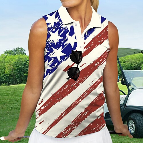 

Mujer Camisas de polo Camiseta de golf Polo con botones Transpirable Secado rápido Dispersor de humedad Sin Mangas Ropa de golf ropa de golf Ajuste regular Bandera Verano Tenis Golf pepinillo
