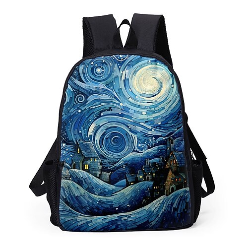 

Homme Femme sac à dos 3D sac à dos Ecole du quotidien Galaxie Oxford Grande Capacité Respirable Poids Léger Fermeture Imprimé Bleu