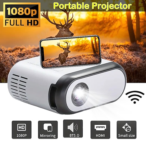 

Mini projecteur projecteur portable avec 7000 lux et projecteur de film Full HD 1080p compatible avec ios/téléphone Android/tablette/ordinateur portable/pc/tv stick/boîte/clé USB/dvd/console de jeu