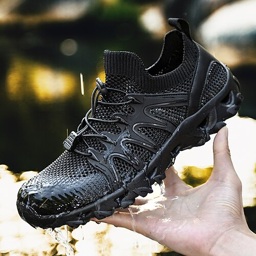 

Herren Turnschuhe Freizeitschuhe für Herren Übergrössen Sport Vintage Brautkleider schlicht Outdoor Täglich Strand Wandern Fitness Cross Trainingsschuhe Wasser-Schuhe Leder Gitter Schwarz Blau Grün