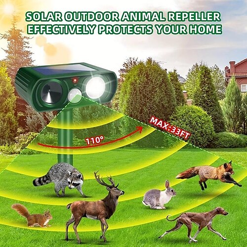 

Solar Animal Repeller Bird Repeller Stray Cat Repeller Dog Outdoor Solar Ultrasonic Animal Repeller