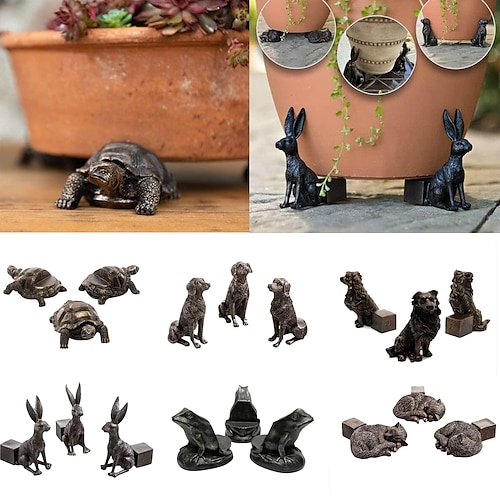 

Mini pieds de pot, pots en forme d'animaux mignons, figurines d'animaux, pieds de support de pot de fleurs, pour pots de plantes d'intérieur et d'extérieur pour améliorer le drainage du flux d'air,