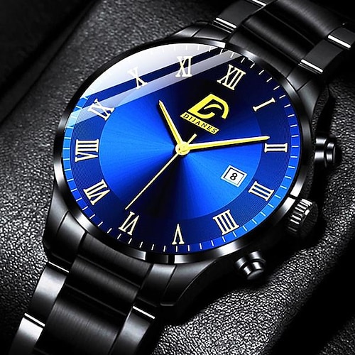 

Fashion Mens Watches Luxury Calendar Date Quartz Clock Big Dial Men Business Stainless Steel Mesh Belt Watch Relojes Masculino
