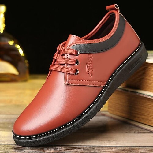 

Herren Outdoor Lederschuhe Karierte Schuhe im britischen Stil Komfort Schuhe Klassisch Brautkleider schlicht Britisch Täglich Büro Karriere Wanderschuhe Leder Atmungsaktiv Komfortabel Rutschfest