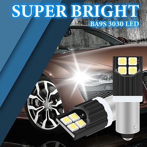 

2PCs Car Parking DRL License Plate Light Led Interior Super Bright Lamp Bulb BA9S Bax9s BAY9S T4W Wedge W5W T2W T3W H5W 12V