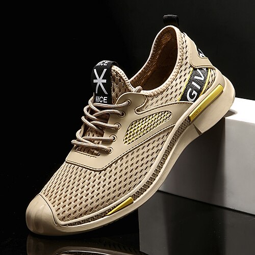 

Herren Freizeitschuhe für Herren Sport Brautkleider schlicht Outdoor Täglich Wanderschuhe Gitter Kunststoff Atmungsaktiv Körpergröße erhöhen Komfortabel Schwarz Braun Farbblock Sommer Frühling