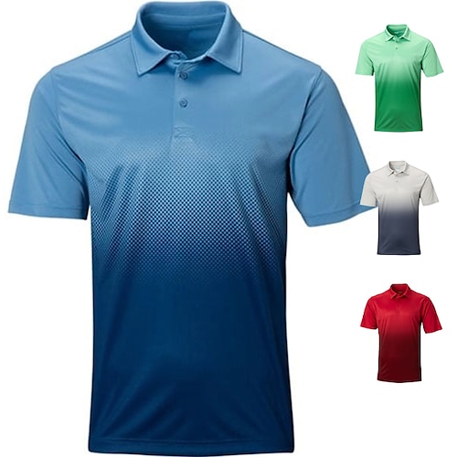 

Homens Camisa polo de caminhada Camisa de golfe roupas de golfe Respirável Secagem Rápida Macio Manga Curta Blusas Normal Cores Gradiente Verão Primavera Treino de Ginástica Golfe Badminton