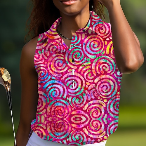 

Mujer Camisas de polo Camiseta de golf Polo con botones Transpirable Secado rápido Dispersor de humedad Sin Mangas Ropa de golf ropa de golf Ajuste regular Impreso Verano Tenis Golf pepinillo