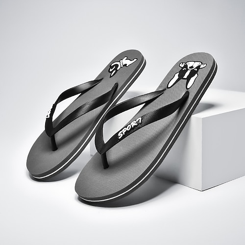 

Men's Slippers Flip-Flops Fashion Sandals Flip-Flops Beach Slippers Casual Beach Daily EVA Breathable Black Beige Gray Summer Spring