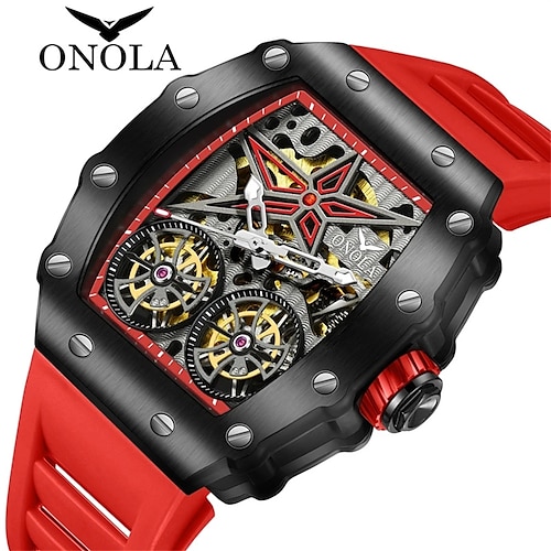 

Onola nouveau luxe hommes montre-bracelet mécanique montre de mode top marque verre saphir hommes montres