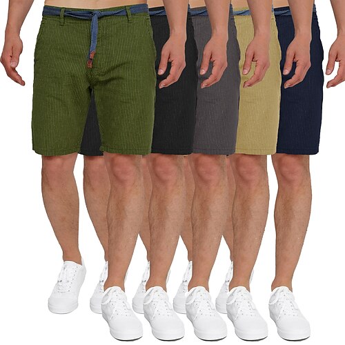 

Homme Short Short Chino Bermuda Short de travail Poche marinière Longueur genou Formel Casual 100% Coton Classique Décontractées Noir Blanche Micro-élastique