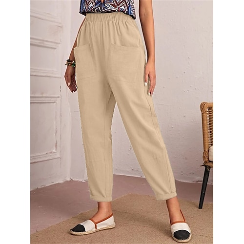 

Mujer pantalones cortos capri Algodón Gris Negro Azul Marino Oscuro Ropa de calle Sencillo Casual Exterior Vacaciones Casual Diario Bolsillo Largo Transpirable Plano S M L XL 2XL