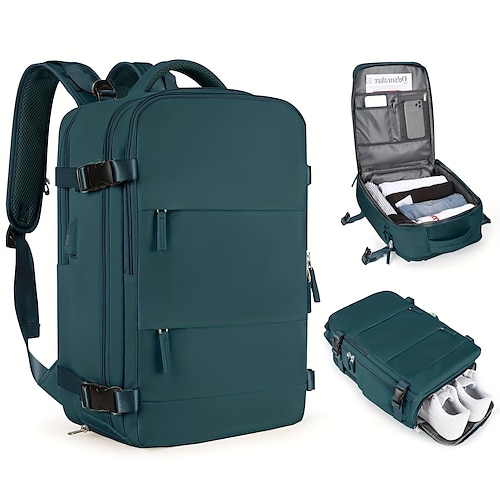 

mochila de viagem feminina bolsa de bagagem multifuncional leve à prova d'água carregamento usb bolsa para laptop mochilas com bolso para sapatos