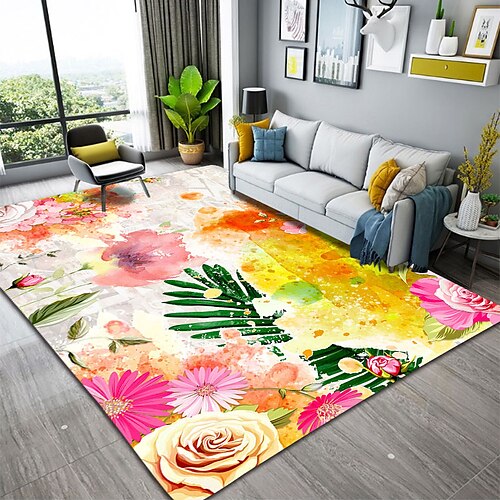 

Floral Floor Mat Door Mat Hallway Carpets Area Rugs Washable for Bedroom Living Room Kitchen Bathroom Anti-Slip Floor Mats