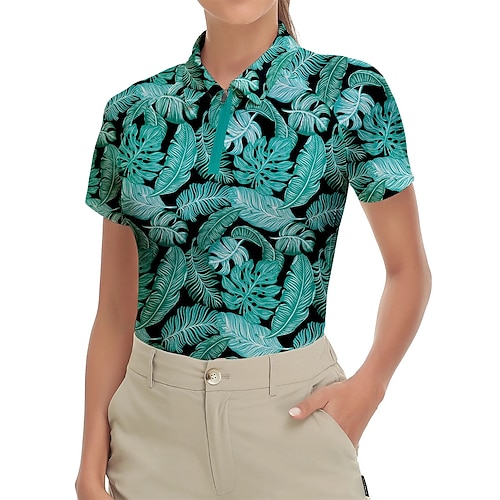 

Mulheres Camisa polo de caminhada Camisa de golfe roupas de golfe Respirável Secagem Rápida Macio Manga Curta Blusas Normal Floral Verão Primavera Treino de Ginástica Golfe Badminton