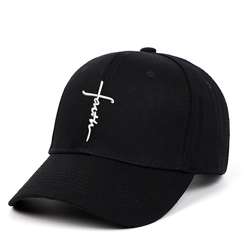 

Hombre Gorra de Béisbol Sombrero para el sol Negro Poliéster Bordado carta de fe Viaje Estilo playero Casual Vacaciones Plano Ajustable Moda