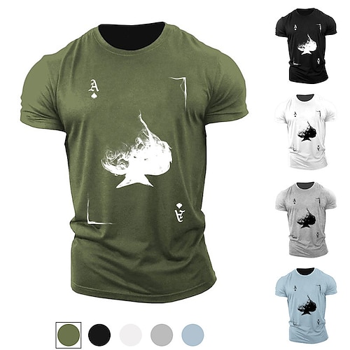 

Homens Camiseta Camisetas gráficas Estampas Abstratas Pôquer Gola Redonda Roupa Ao ar livre Rua Manga Curta Imprimir Moda Designer Casual