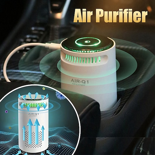 

1 mini purificador de aire para coche, hogar, dormitorio pequeño, escritorio personal, mini purificador de aire para habitación, purificador de aire hepa, ambientadores, limpiador para mascotas, humo,