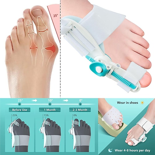 

Corrector with Toe Separators for Women Men Big Toe, Adjustable Knob Splint for Bunion Relief, Orthopedic Toe Straightener