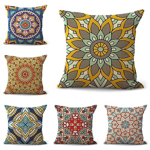 

Mandala Bohemian Double Side Pillow Cover 1PC Soft Decorative Square Cushion Case Pillowcase for Bedroom Livingroom Sofa Couch Chair