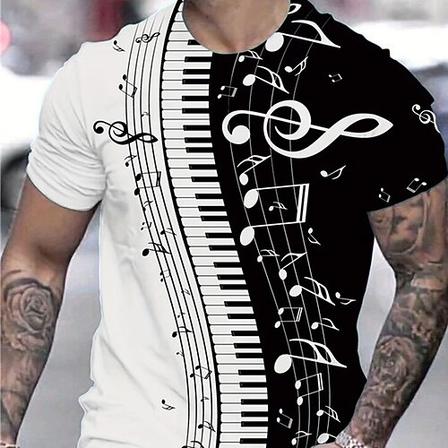 

Homens Camiseta Gráfico Instrumento Musical Gola Redonda Roupa Impressão 3D Ao ar livre Diário Manga Curta Imprimir Moda Designer Vintage