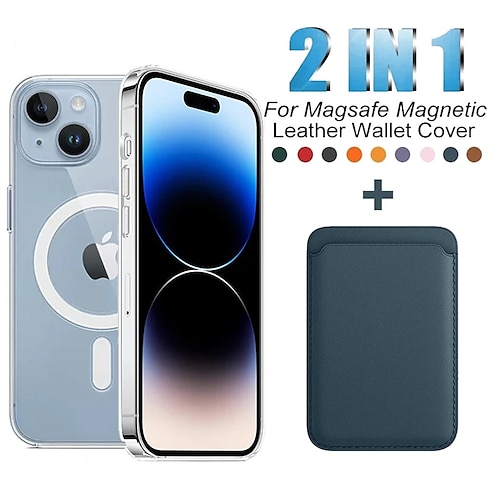 

Handy Hülle Handyhüllen Für Apple Rückseite Klarer Fall iPhone 14 Pro Max Plus 13 12 11 Mini X XR XS 8 7 Tragbar Transparent Magnetisch Durchsichtig Einfarbig Acryl PU-Leder