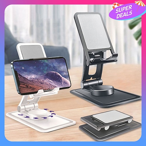 

Phone Stand Rotatable Foldable Adjustable Phone Holder for Office Desk Bedside Compatible with Under 6.5 inch Cell Phones Phone Accessory