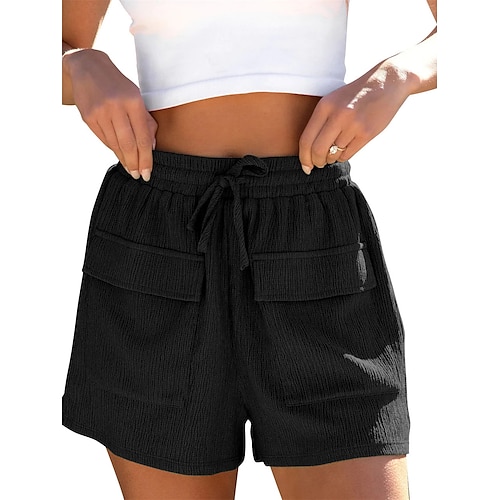 

Mulheres Calção Calças Preto Branco Roxo Claro Ativo Moda Casual Ao ar livre Diário Esportes Bolsos Curto Respirabilidade Tecido S M L XL 2XL