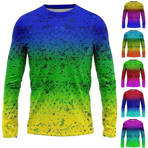 

Homme Chemise de pêche Extérieur manche longue Protection UV Respirable Séchage rapide Poids Léger Anti-transpiration Top Eté Printemps Extérieur Pêche Camping et randonnée Jaune Rouge Bleu