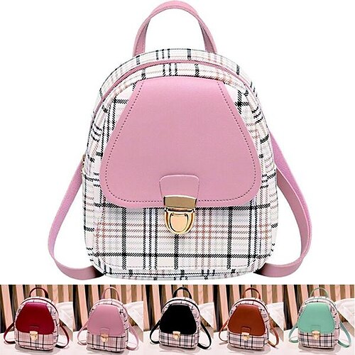 

Mulheres Bolsa crossbody Bolsa de ombro Bolsa para celular Couro PU Diário Feriado Presilha Ziper Ajustável Grande Capacidade Prova-de-Água Xadrez Preto Rosa Vermelho