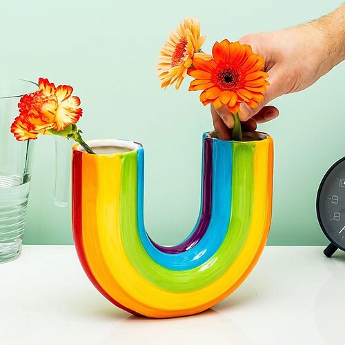 

Rainbow Banana Vase Decoration Resin Handicraft Decoration U-shaped Desktop Decoration Gift Rainbow Bridge