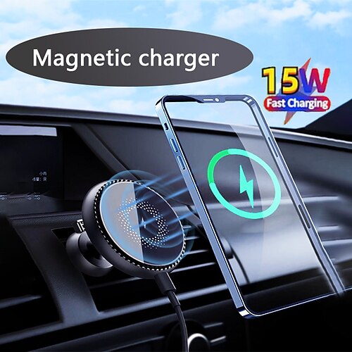 

50W/15W/10W Fast Wireless Car Charger Magnetic Air Vent Mount Holder Stand Dock for iPhone 14 13 12 Pro Max Mini