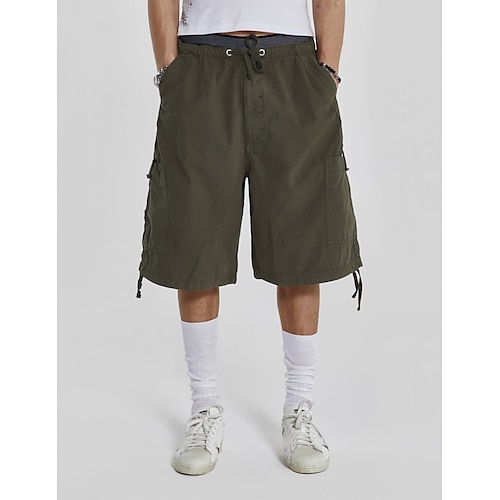 

Hombre Pantalón Corto Cargo Pantalón corto Pantalones cortos de verano Pantalones cortos casuales Correa Cintura elástica Multi bolsillo Plano Comodidad Suave Longitud de la rodilla Exterior Diario