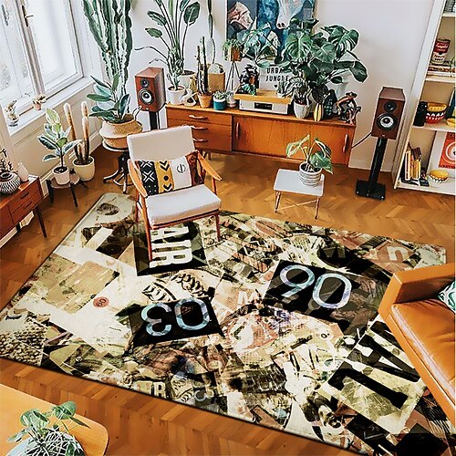 

Retro Mat Door Mat Hallway Carpets Area Rugs Washable for Bedroom Living Room Kitchen Bathroom Anti-Slip Floor Mats Old Newspaper