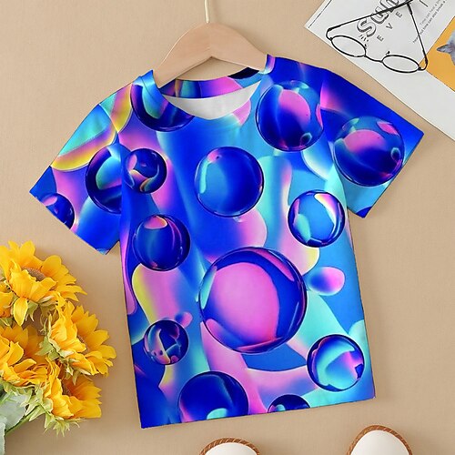 

Chica Camiseta Manga Corta Camiseta Graphic de impresión en 3D Impresión 3D Activo Moda Estilo lindo Poliéster Exterior Casual Diario Niños Cuello redondo 3-12 años Gráfico impreso en 3D Ajuste