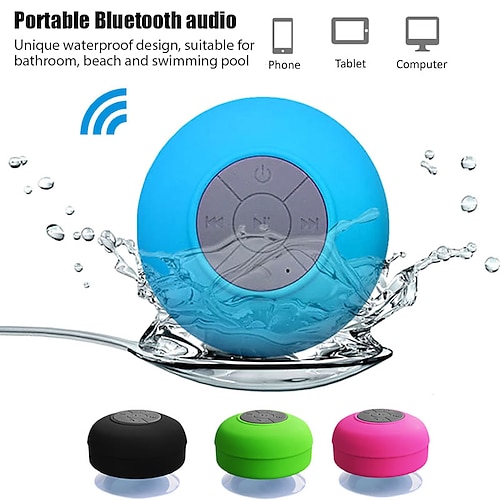 

Nuevo mini altavoz bluetooth inalámbrico portátil impermeable ducha altavoces manos libres para teléfono pc ventosa baño coche barra de sonido