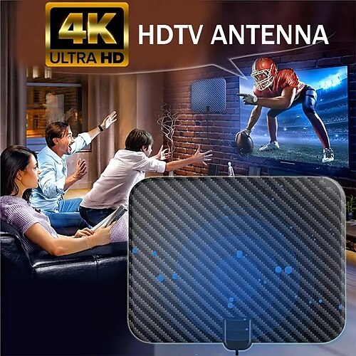 

antena de tv - antena de hdtv digital interna amplificada hd longa 320 milhas painel grande composto retardador de chamas ecológico texturizado