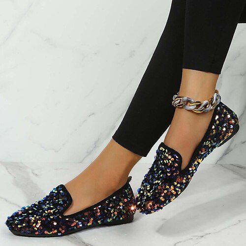 Sequin loafers sales for womens