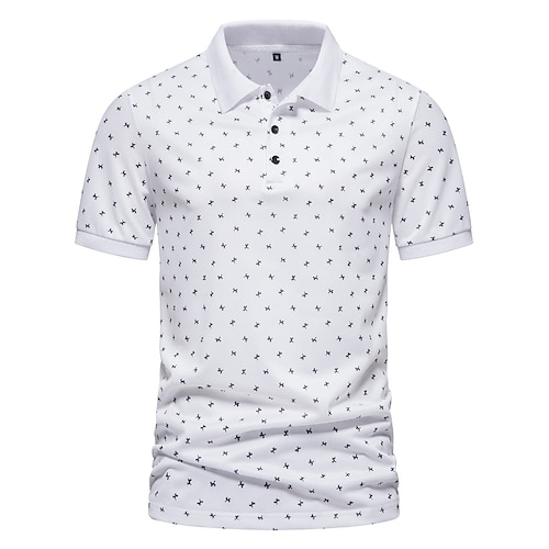 

Homme polo en maille Casual Vacances Revers Bouton Manche Courte Mode Moderne Bloc de couleur Bouton Eté Noir Blanche Marine foncé Abricot polo en maille