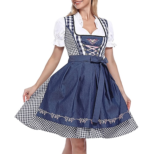 

Oktoberfest Beer Costume Dirndl Trachtenkleider Dirndl Blouse Bavarian Wiesn Traditional Style Wiesn Women's Traditional Style Cloth Dress Apron