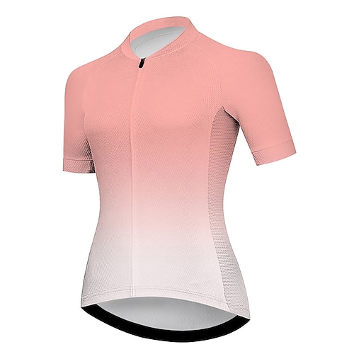 

21Grams Women's Cycling Jersey Short Sleeve Bike Top with 3 Rear Pockets Mountain Bike MTB Road Bike Cycling Breathable Quick Dry Moisture Wicking Reflective Strips Violet Pink Blue Gradient Sports