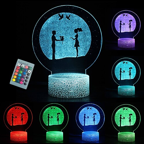 to My Bestie Gifts,3D Illusion Lamp I Love You Friends Night Light