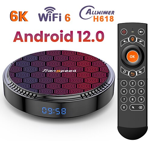 

Android 12 TV-Box WiFi6 BT5.0 H618 Unterstützung 8K 4K Quad Core Cortex A53 G31 Fast Daul WiFi 6 Sprachassistent Set-Top-Box