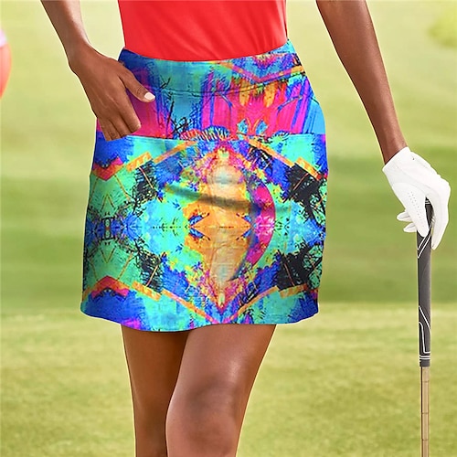 

Femme Jupe de tennis Jupe de golf Respirable Séchage rapide Evacuation de l'humidité Jupes Vêtements de tennis Tie Dye Imprimé Eté Tennis Le golf Pickleball