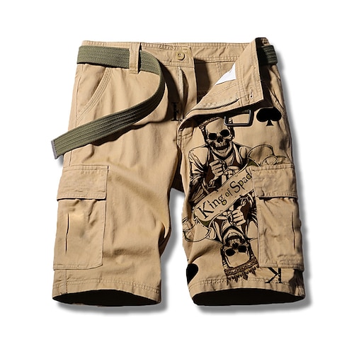 

Homme Short Short d'été Shorts décontractés Poche Cordon Taille elastique Graphic Crânes Respirable Doux Court Casual du quotidien Vacances Mode Vêtement de rue Bleu Vert Micro-élastique