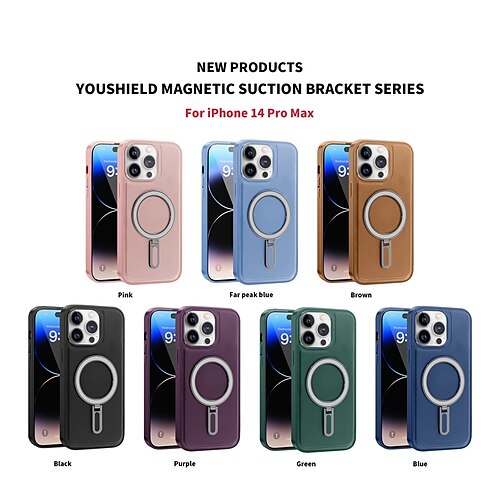 

Phone Case For Apple With Magsafe iPhone 14 13 12 11 Plus Pro Max Ring Holder Magnetic Support Wireless Charging Solid Colored TPU PC PU Leather