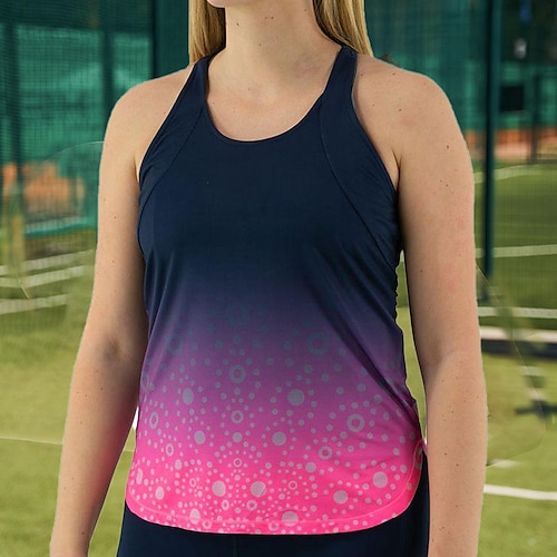 

Women's Tennis Shirt Tennis Tank Top Breathable Quick Dry Soft Sleeveless Top Regular Fit Color Gradient Printed Summer Spring Tennis Golf Badminton