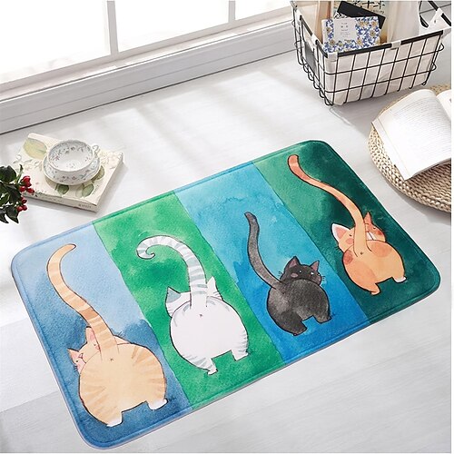 

Super Soft Cartoon Doormat Adorable Kittens Front Door Rug 1pc