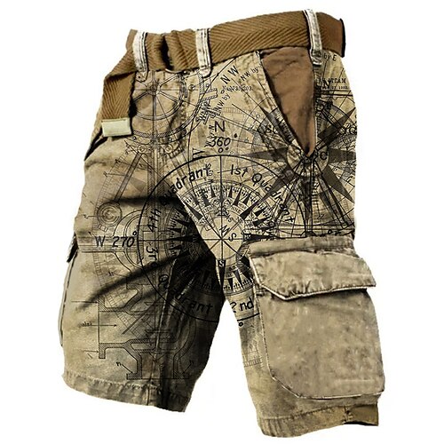 

Homens Calção Shorts de verão Shorts casuais Bolsos Com Cordão Cintura elástica Gráfico Respirável Macio Curto Casual Diário Feriado Moda Roupa de rua Cáqui Micro-Elástica